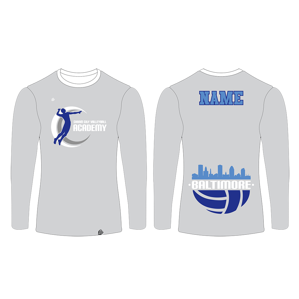 Charm City Volleyball Free Throw Longsleeve Warm Up Tee