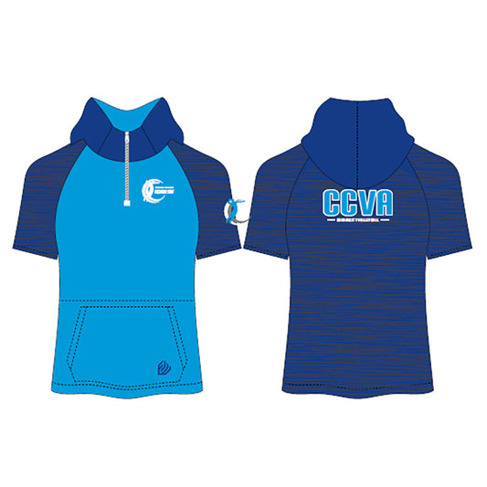 Charm City Volleyball Micro Woven Short Sleeve Mesh Lined Hoodie